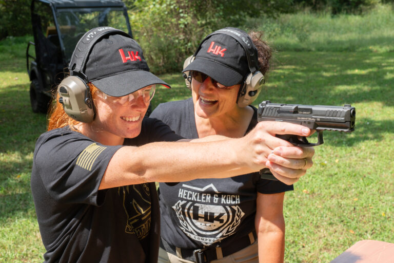 Girl practicing shooting sports