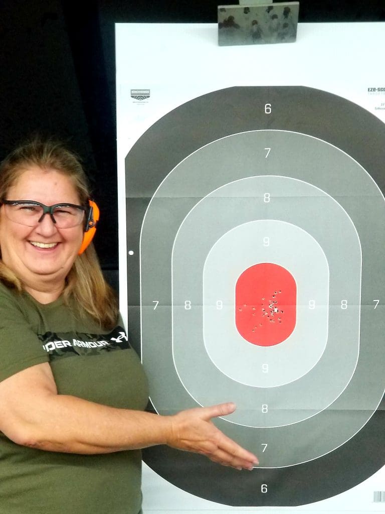 Girl proud of her target
