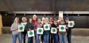 women at range with targets